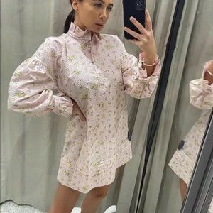 ruffled shirt dress zara ZARA Trafaluc Blue White Striped Shirt Dress